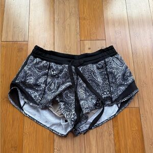 Lululemon hotty hot shorts Black Paisley Women's Athletic Shorts